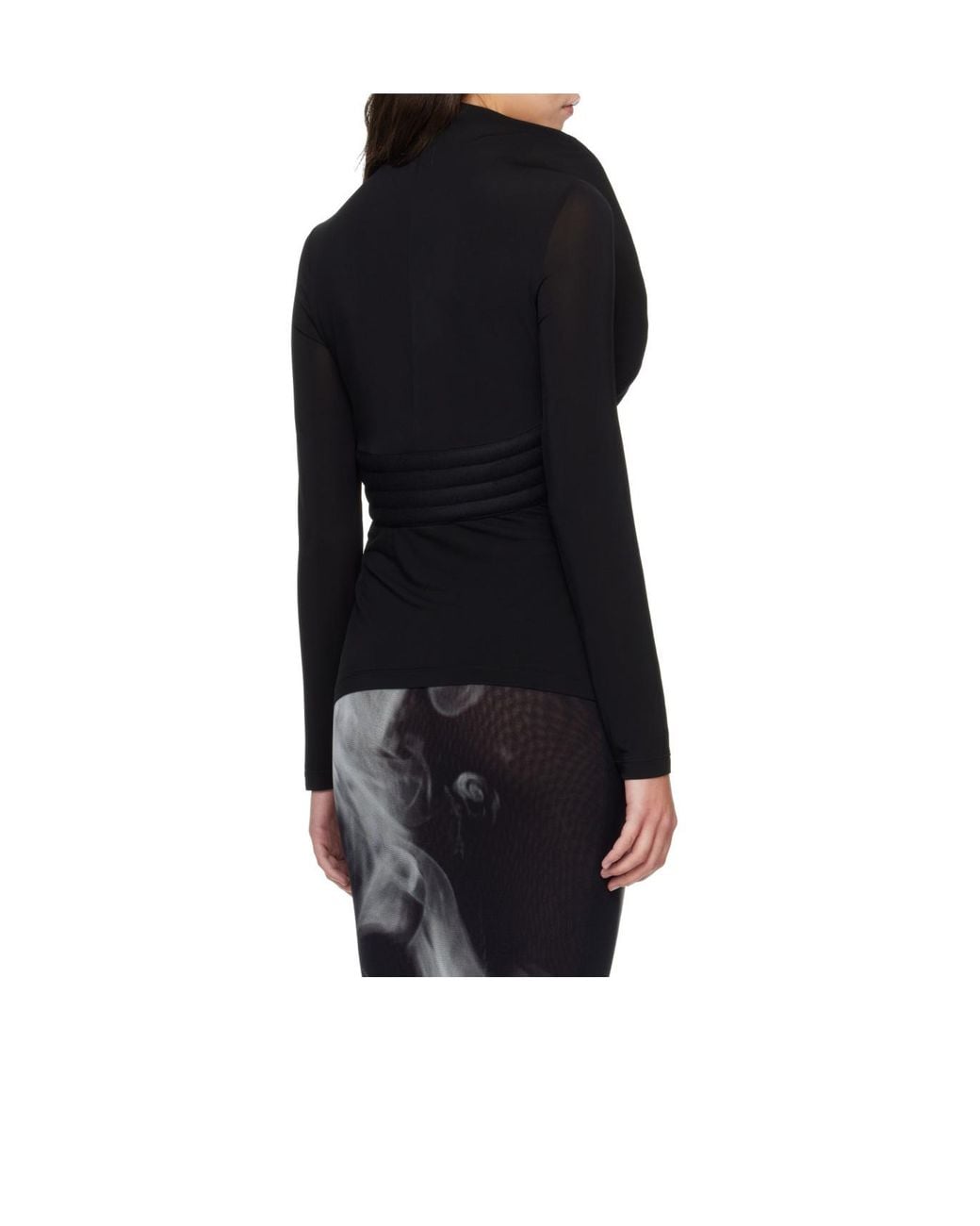 Jean Paul Gaultier Black Long-Sleeve High-Neck Top