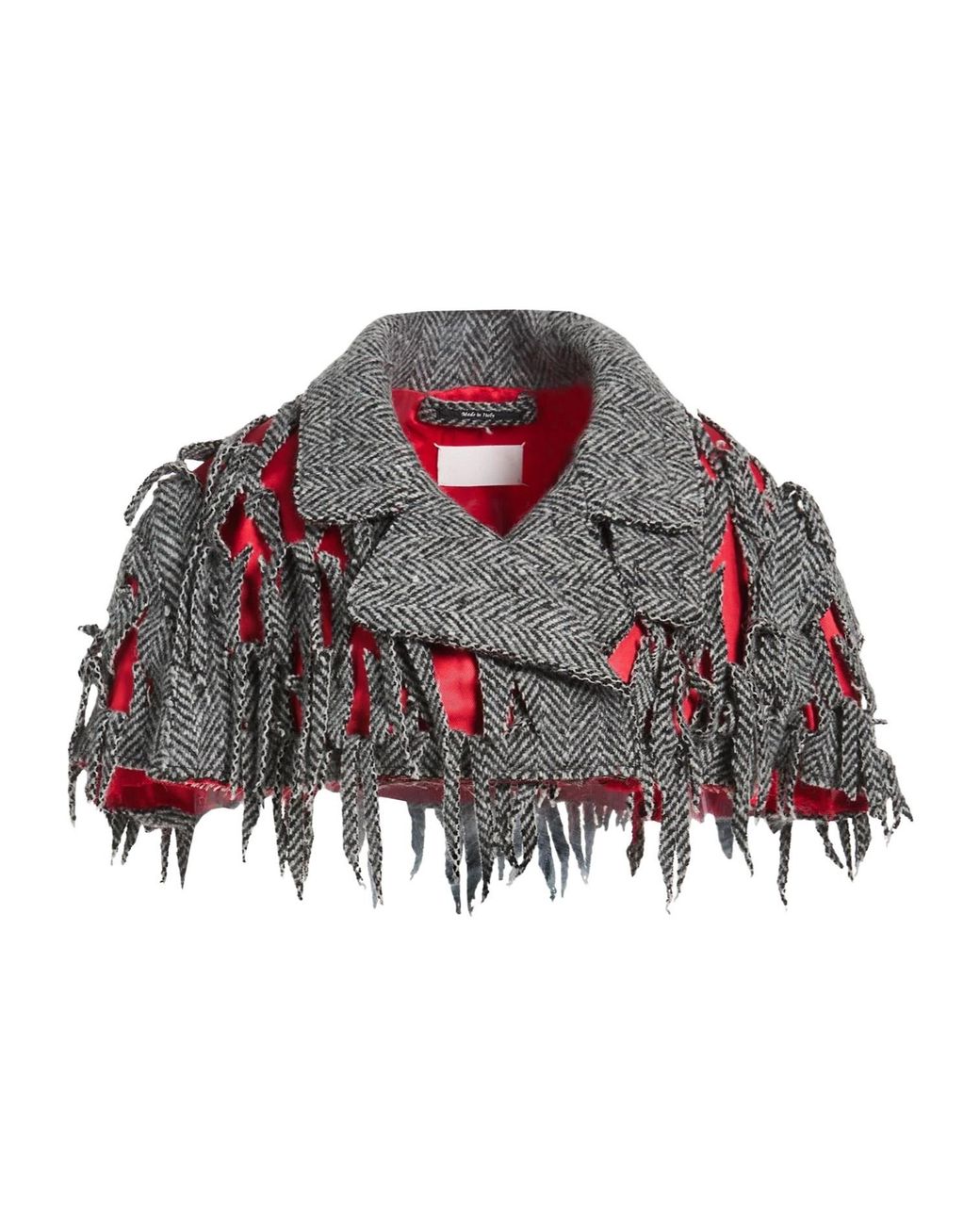 Maison Margiela Red Wool Color-Blocked Shawl