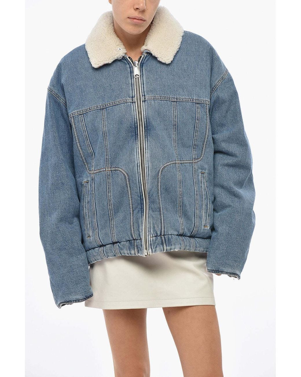 DIESEL Blue Quilted Zip-Up Jacket