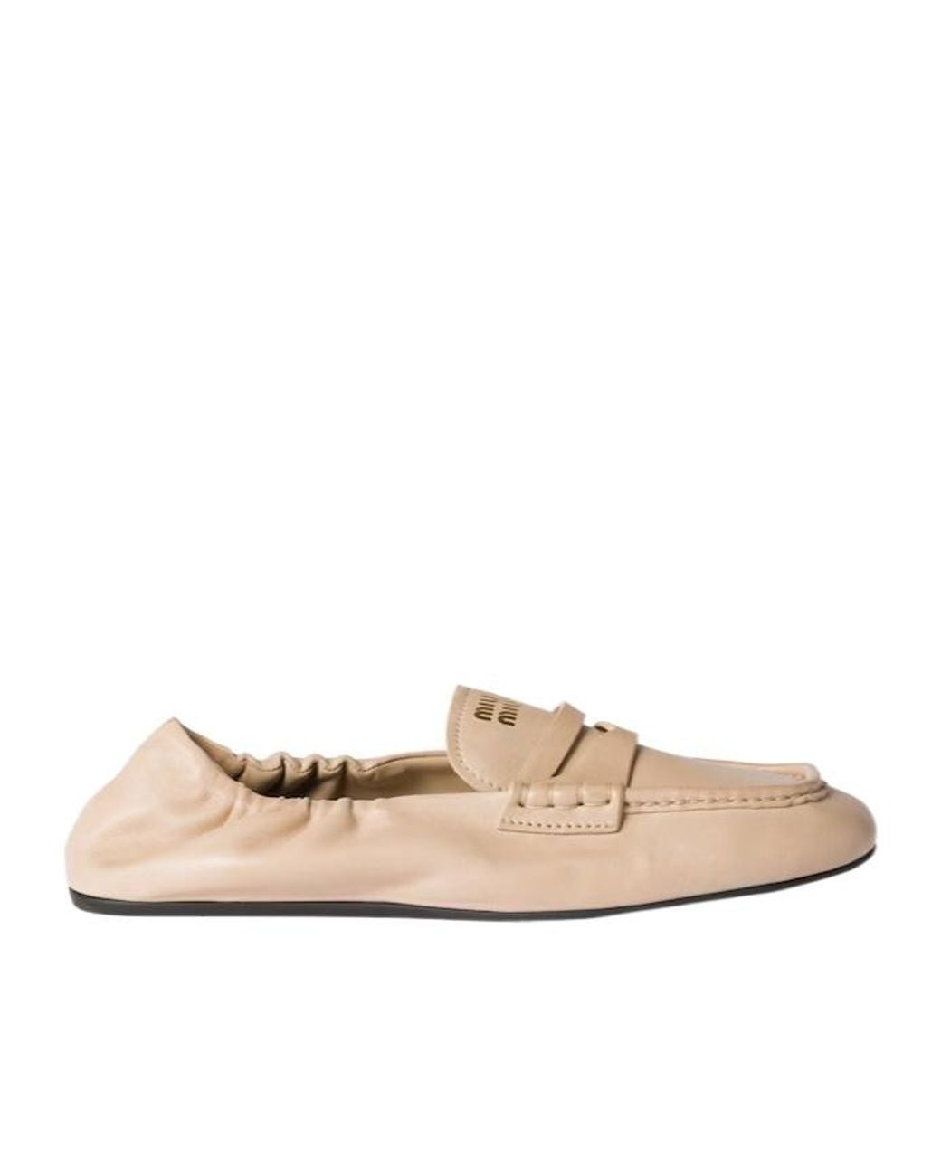 Miu Miu Natural Square Toe Loafers