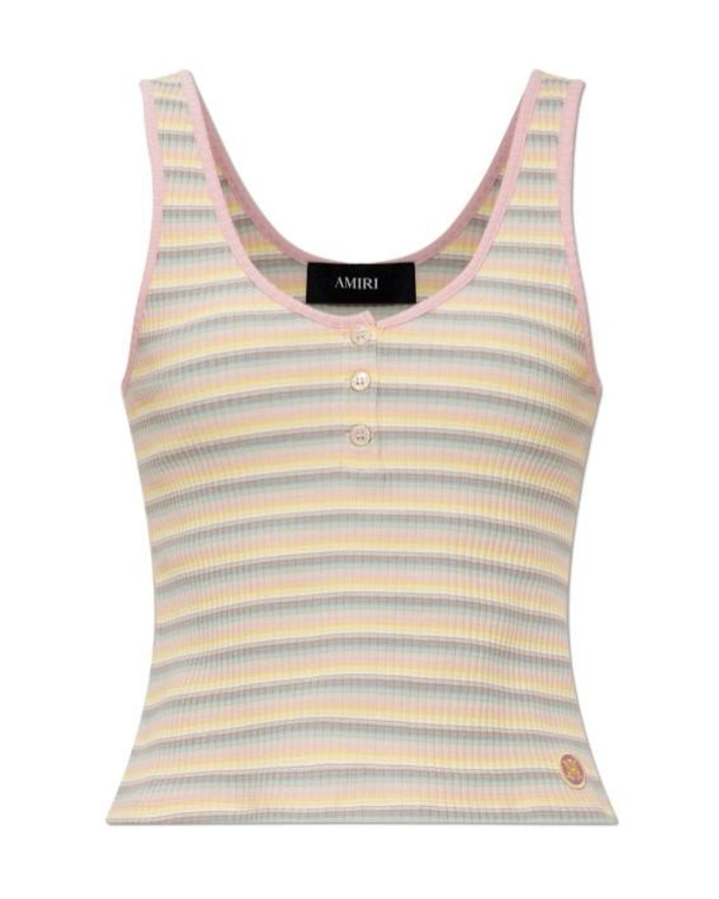 Amiri Natural Striped Ribbed Tank Top
