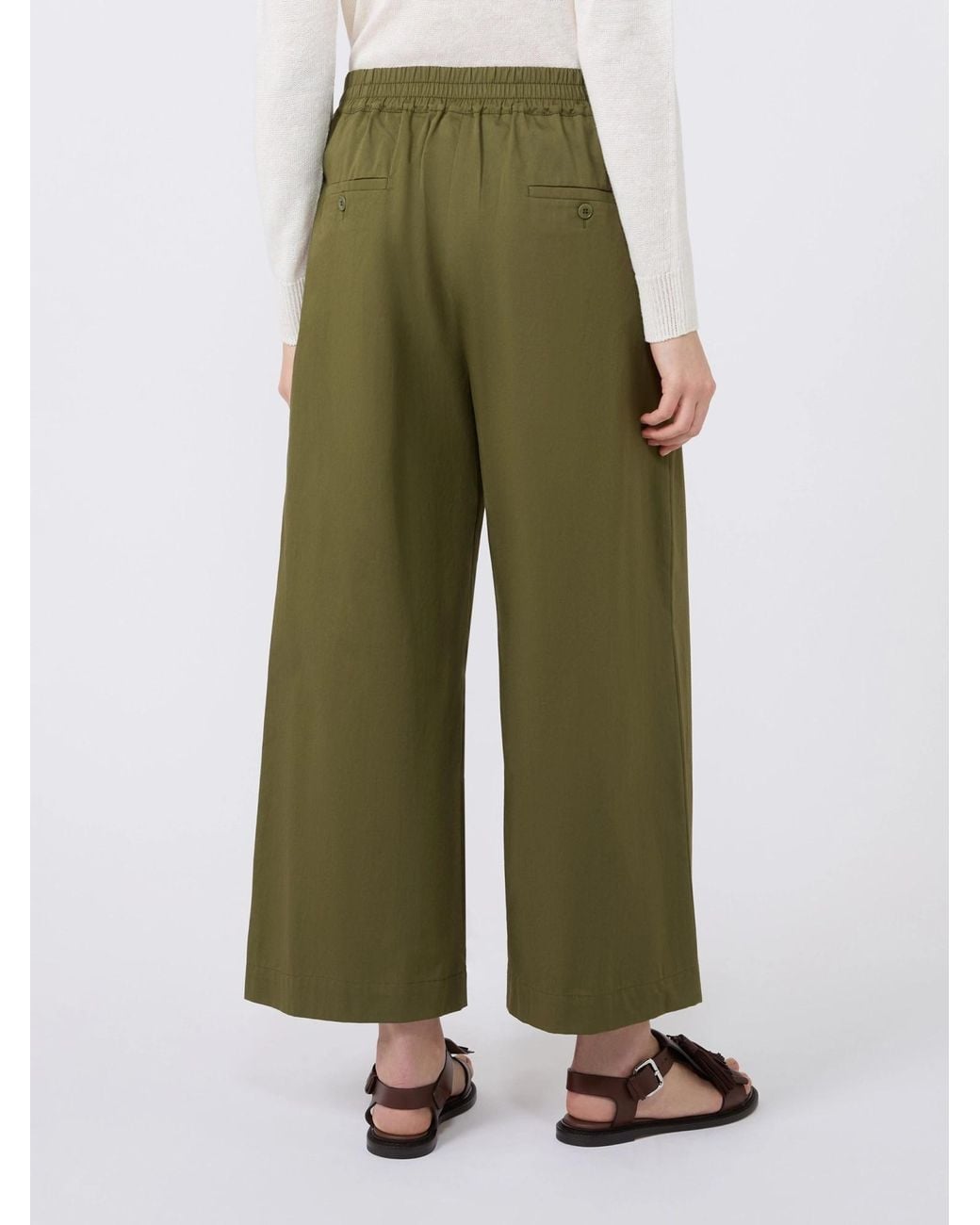 Weekend by Maxmara Green Elasticated-Waistband Trousers