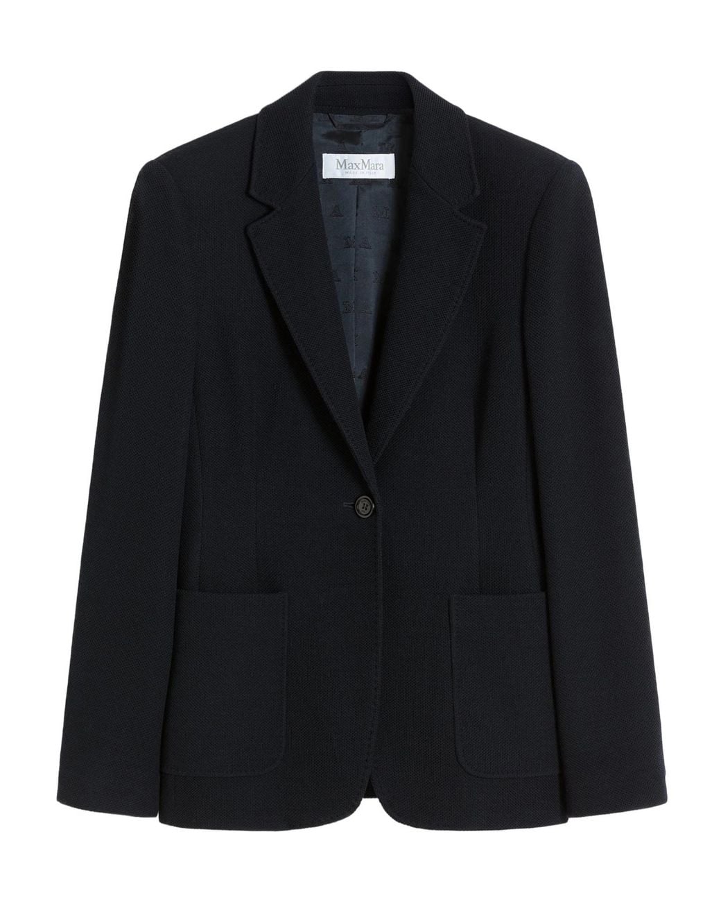 Max Mara Black Virgin Wool Single-Breasted Blazer