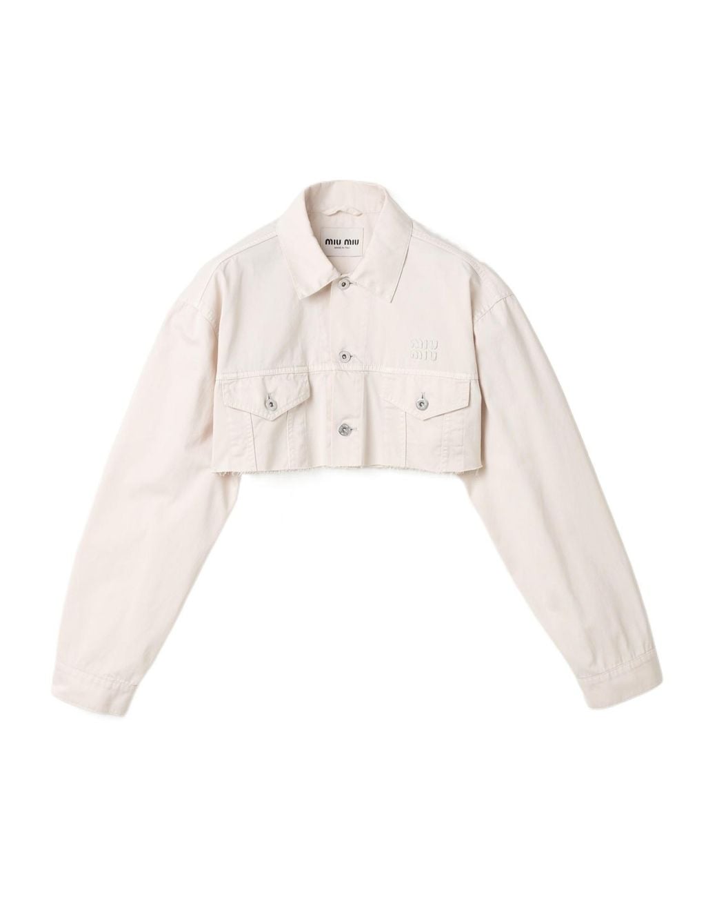 Miu Miu White Cropped Denim Jacket