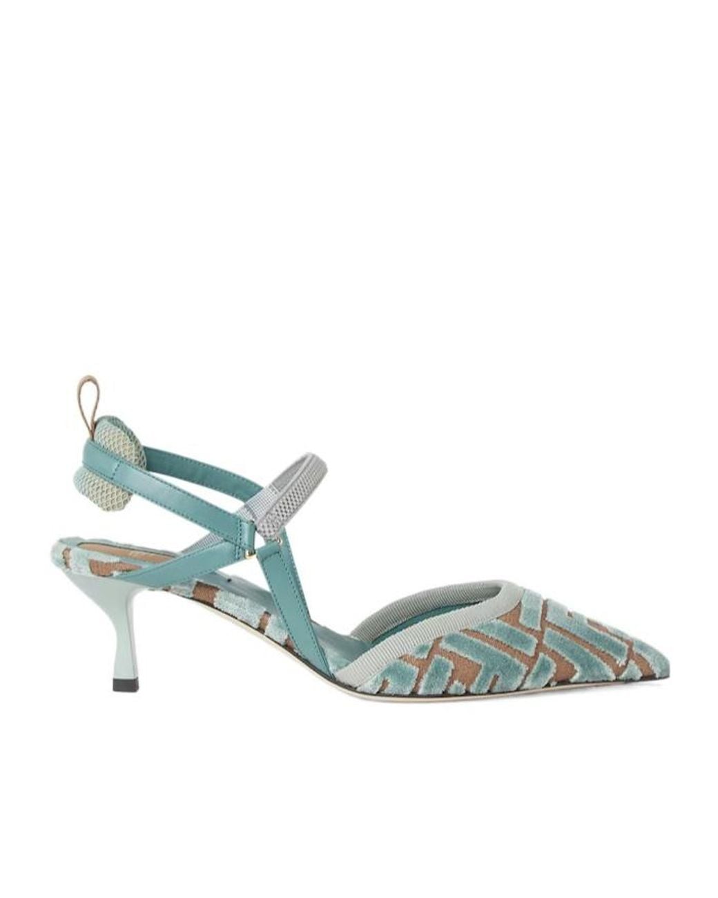 Fendi Blue Medium-Heeled Slingbacks