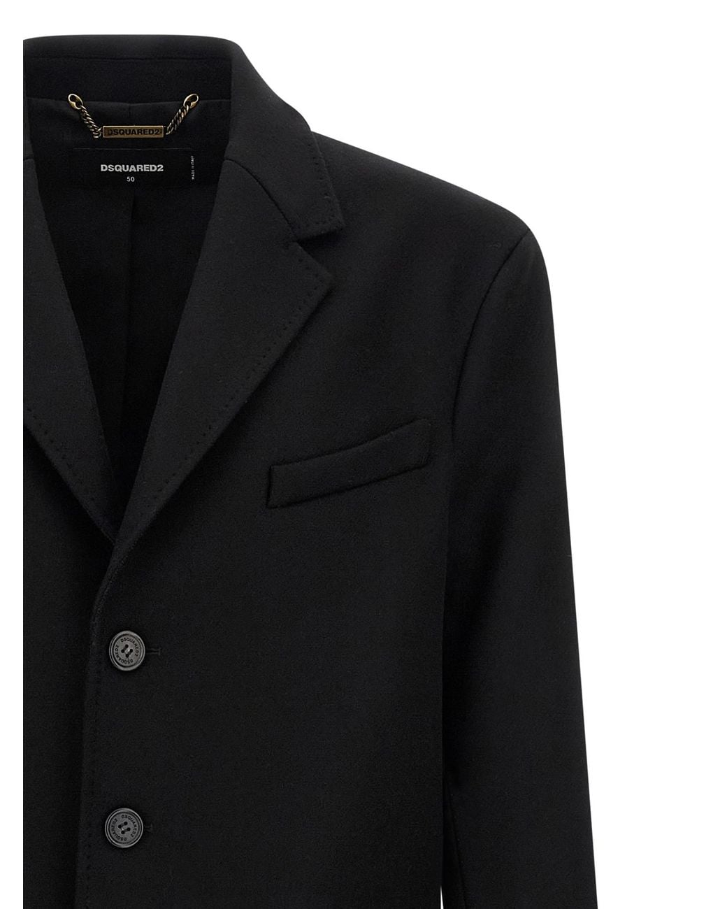DSquared² Black Wool Coat for men