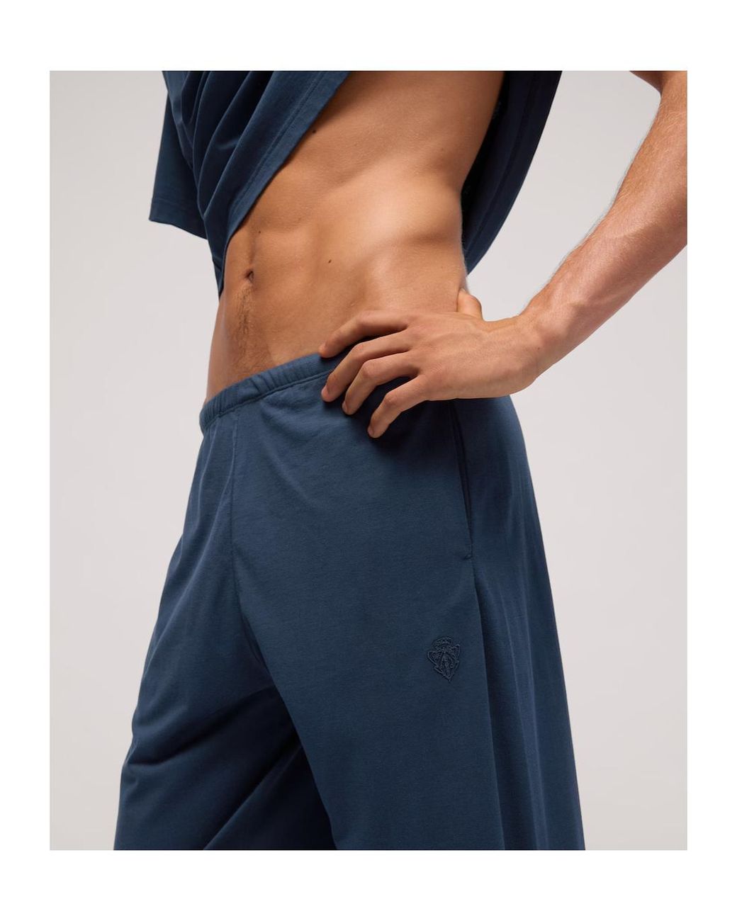 Gucci Blue Sportswear Pants With Embroidery for men