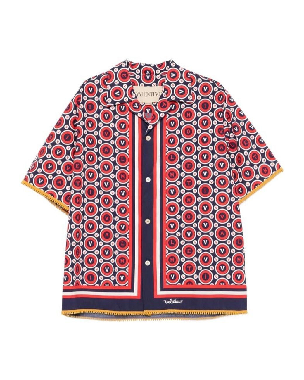 Valentino Red Bulles Royales Short-Sleeved Shirt for men