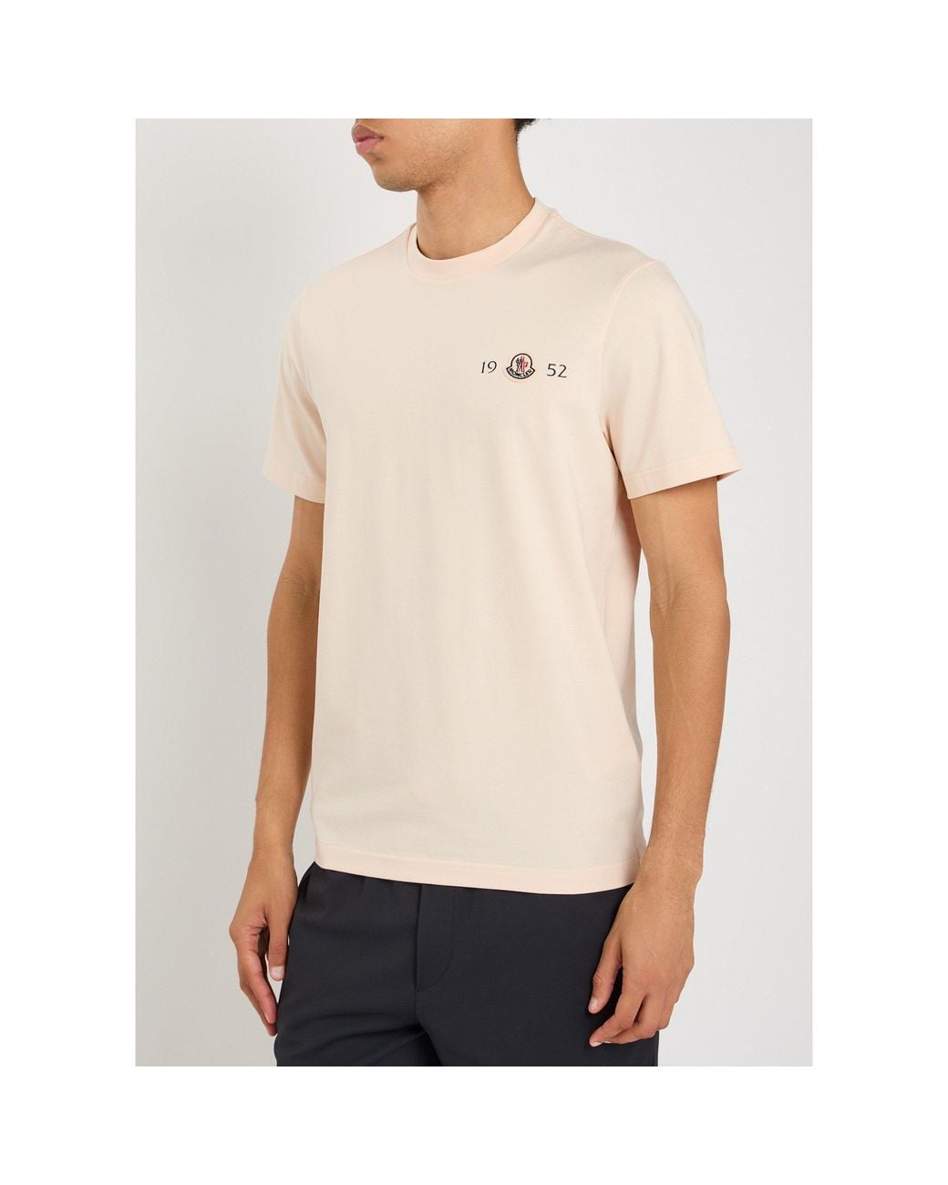 Moncler Natural Cotton Short-Sleeve Slim-Fit T-Shirt for men