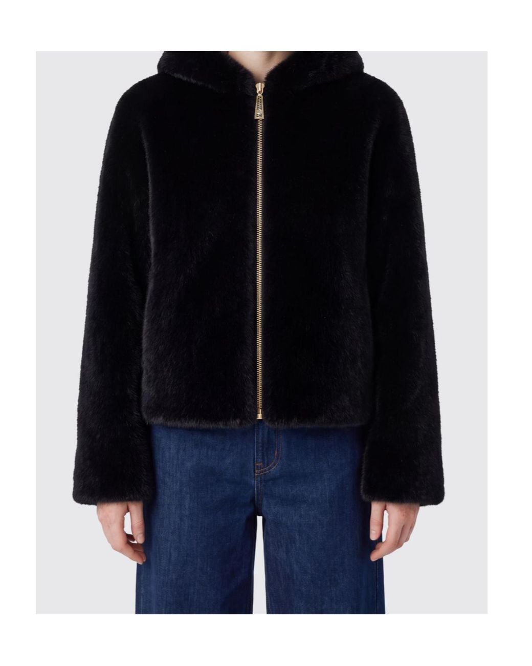 Liu Jo Black Reversible Faux Fur Hooded Jacket