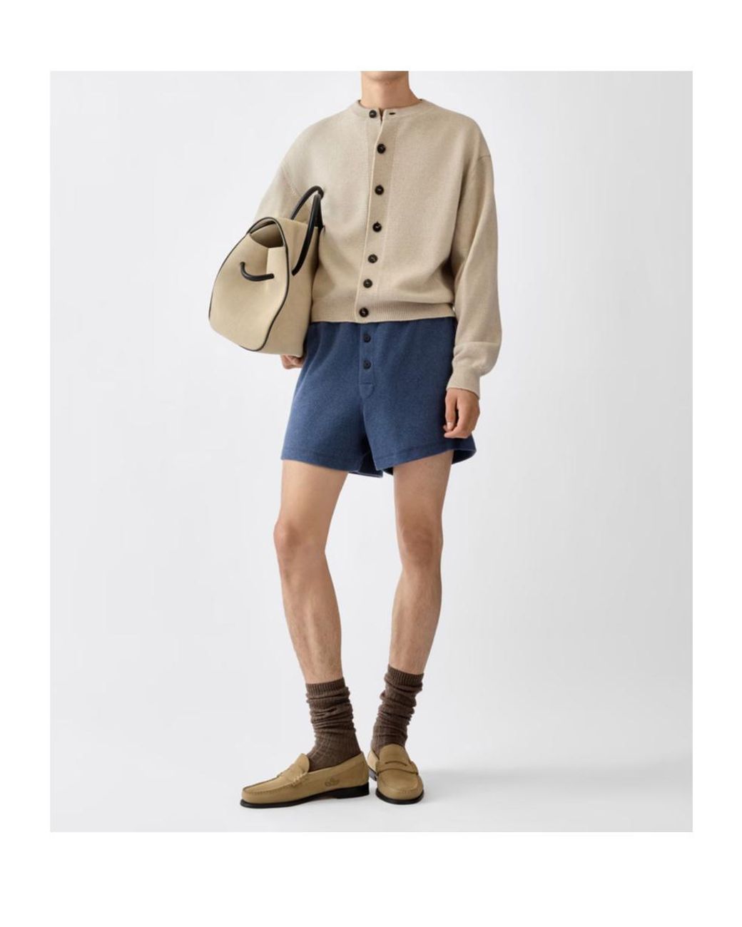 Jacquemus Blue Tricot Button-Front Shorts for men