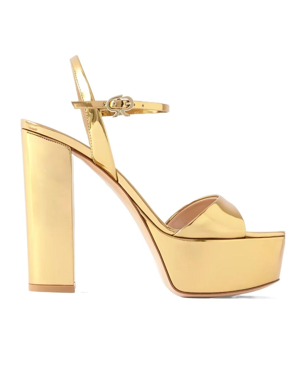 Gianvito Rossi Metallic Leather Platform Sandals