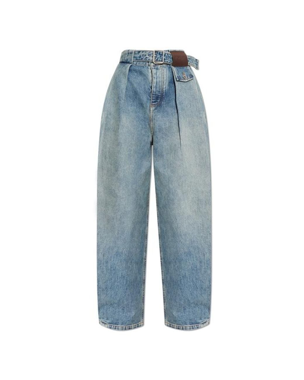 Loewe Blue Pleated Loose Leg Jeans