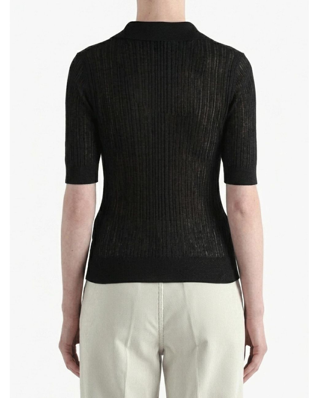 Uma Wang Black Collared Polo Shirt