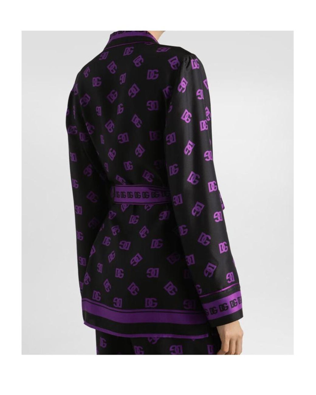 Dolce & Gabbana Purple Dg All-Over Printed Twill Vanity Shirt