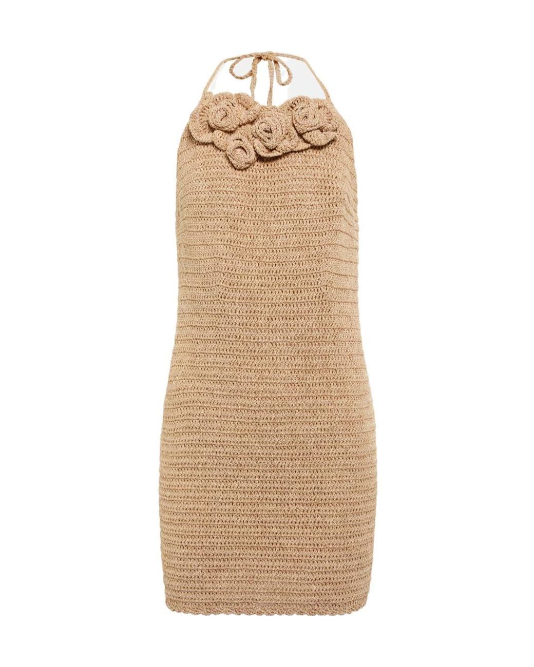 Magda Butrym Natural Crochet Cotton-Blend Minidress
