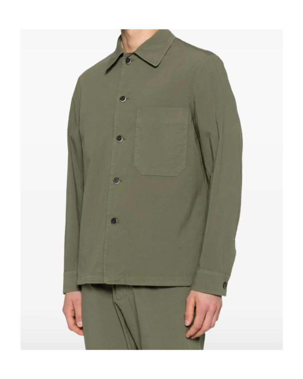 Barena Green Button Pocket Shirt for men