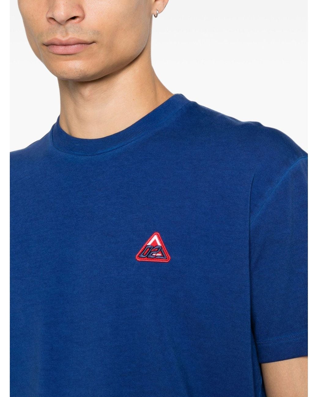 DSquared² Blue Logo-Patch T-Shirt for men