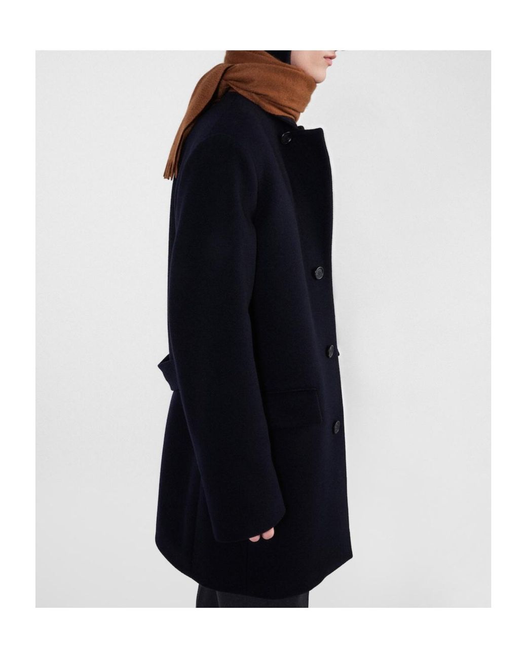 Prada Black Single-Breasted Wool Blend Coat for men