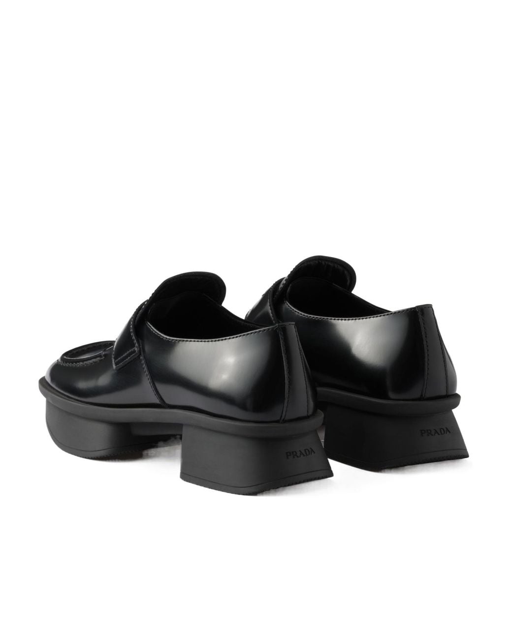Prada Black Equal Low-Block Heeled Loafers