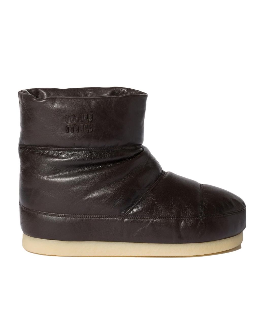 Miu Miu Black Padded Nappa Leather Booties