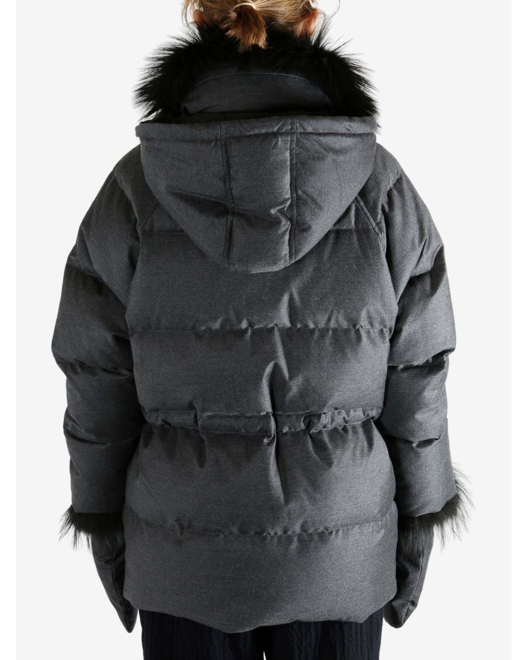 Yves Salomon Black Elegant Puffer Jacket