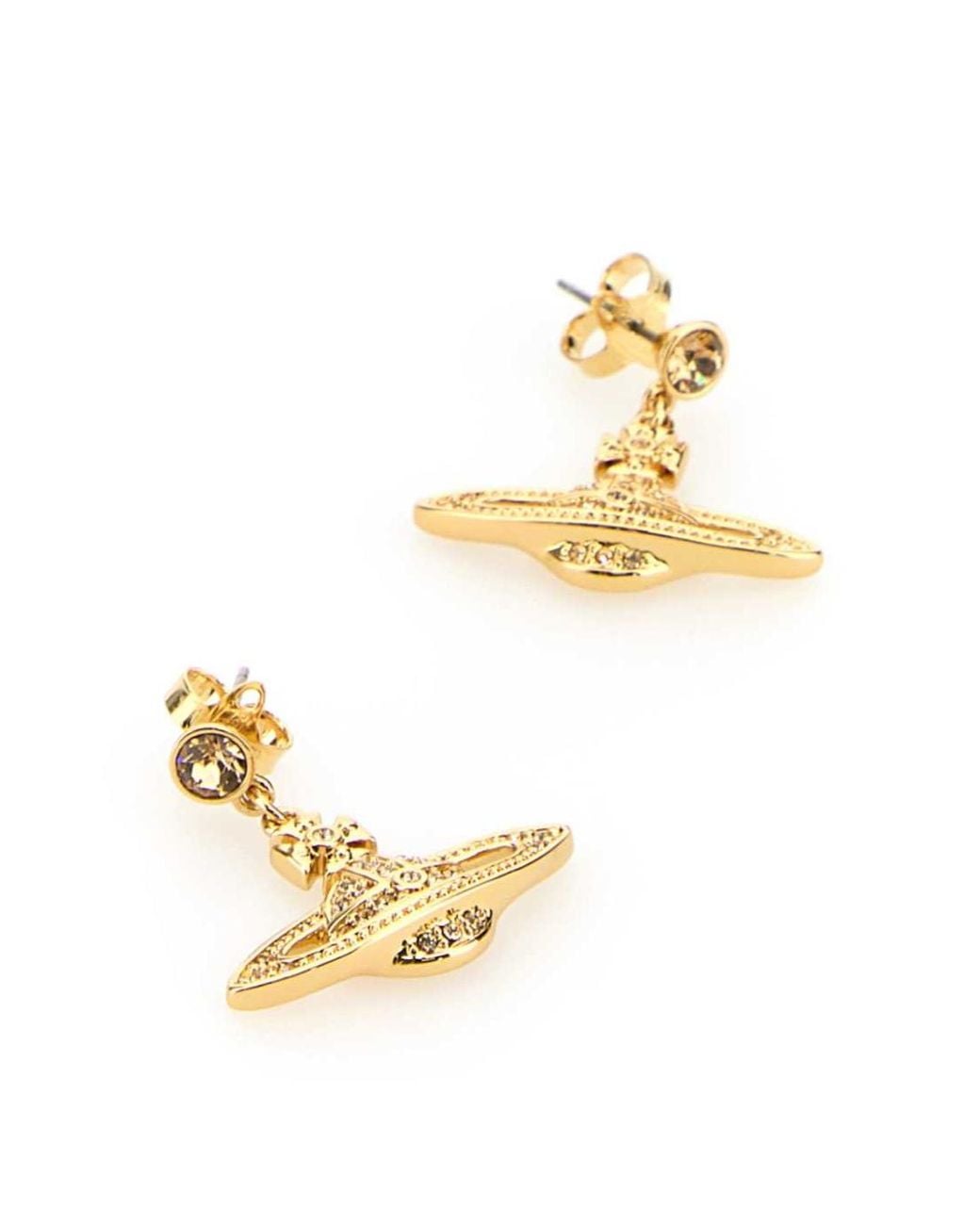 Vivienne Westwood Metallic Mini Bas Relief Drop Earrings