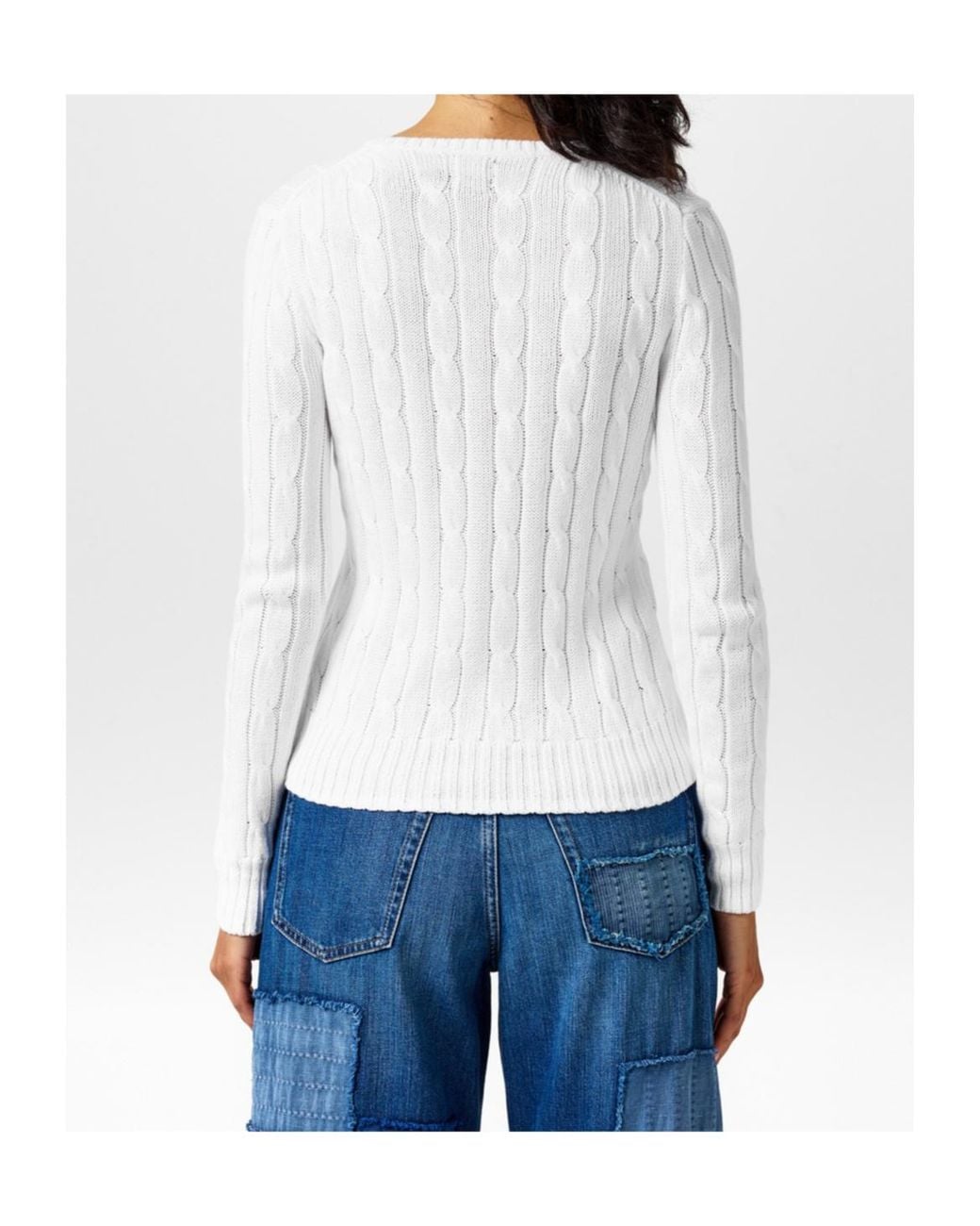Polo Ralph Lauren White Julianna Crewneck Sweater