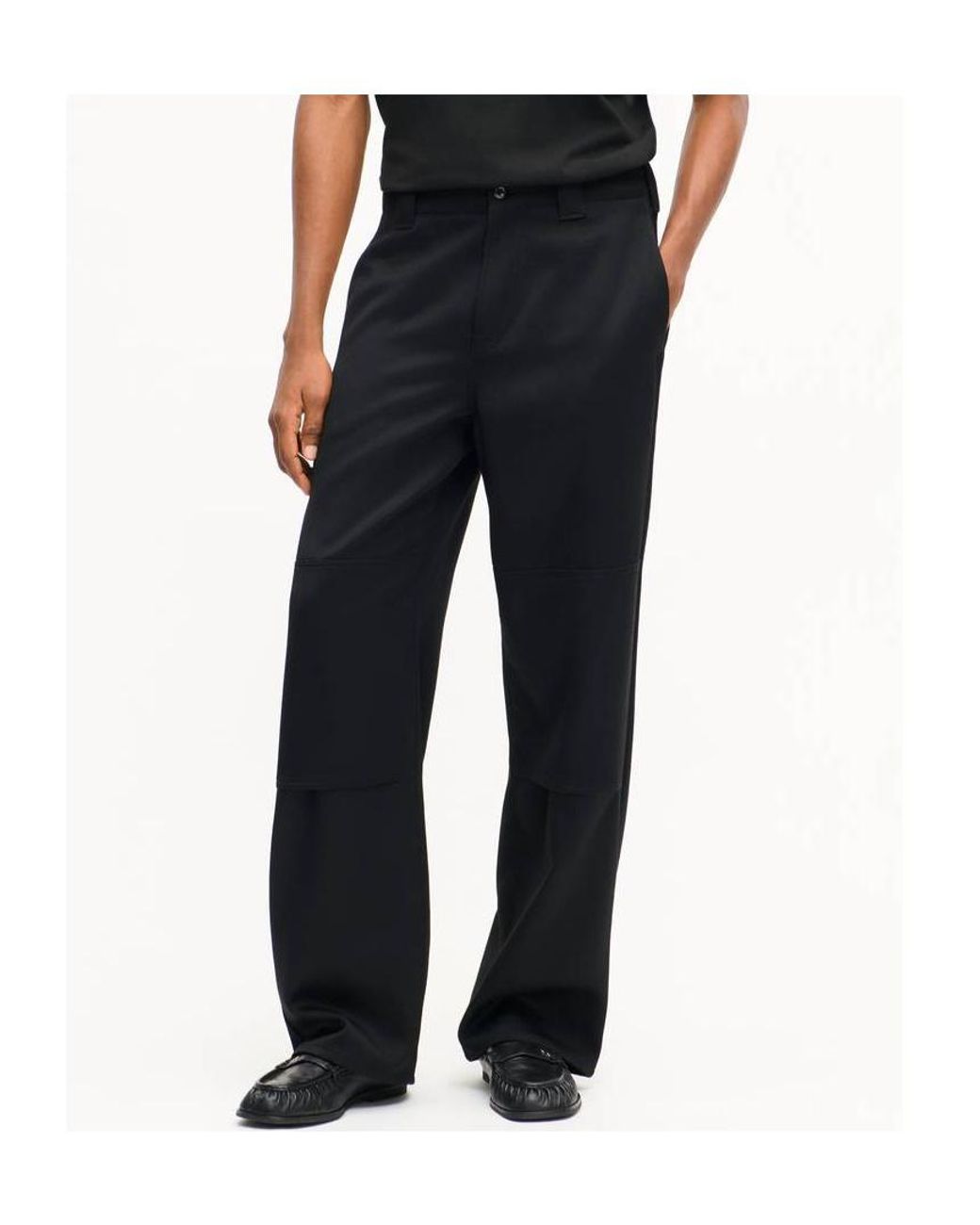KENZO Black Double Knee Chino Pants for men