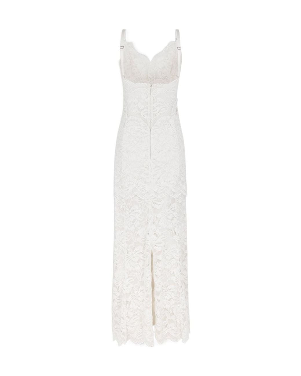 Rabanne White Lace Detailed Sleeveless Maxi Dress