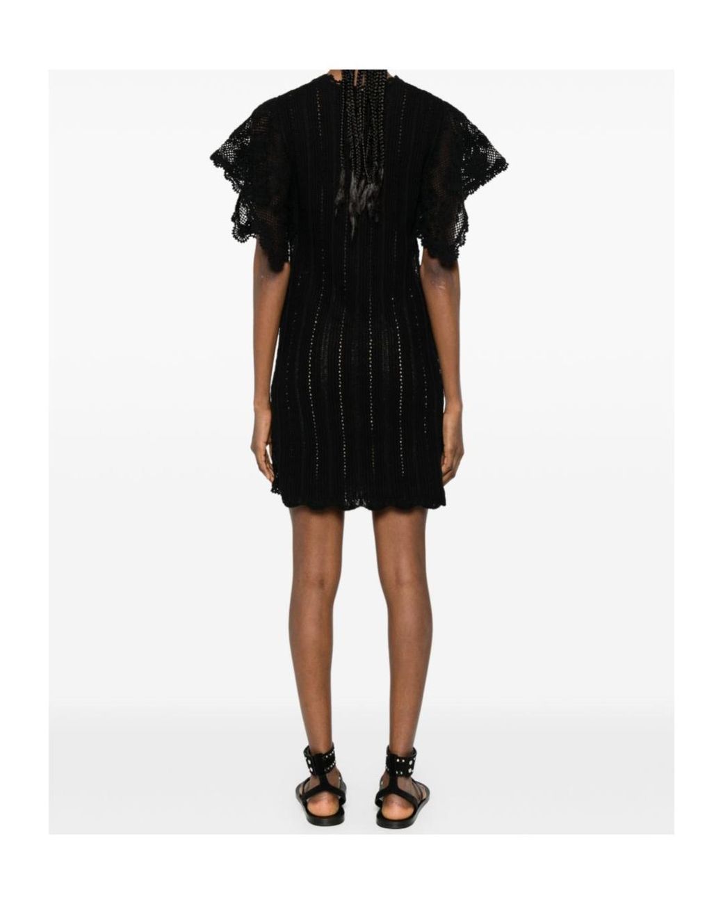 Twinset Black Lace Mini Knitted Dress