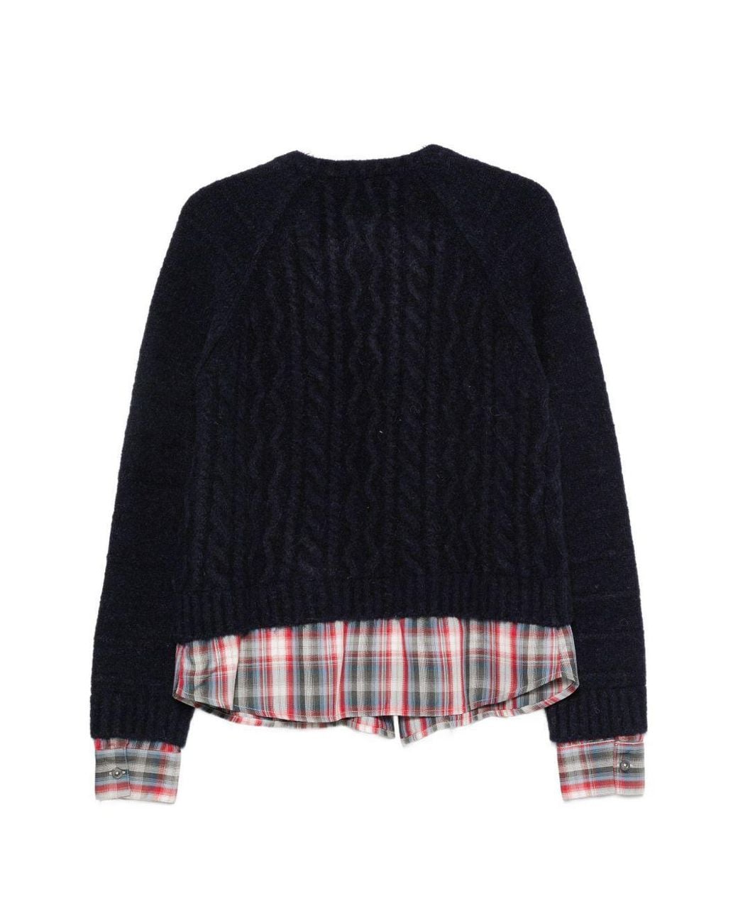 Semicouture Black Cable-Knit Layered Cardigan