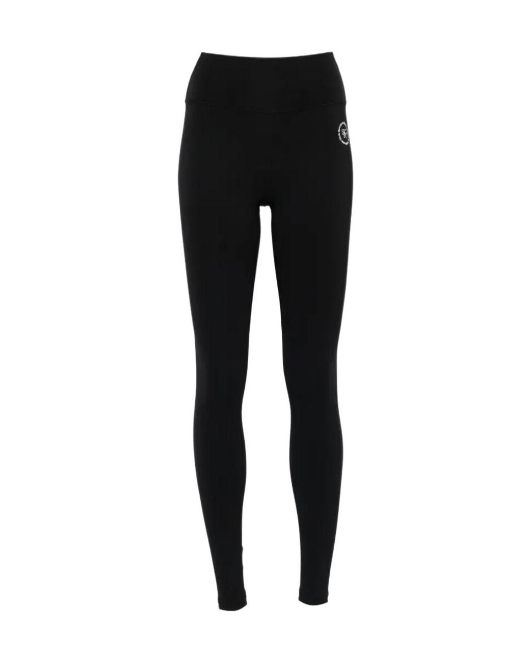 Sporty & Rich Black High-Waist Logo Leggings
