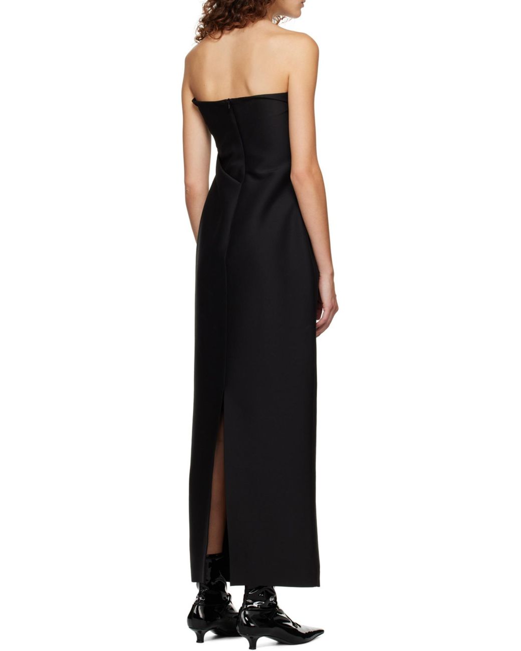 The Row Black Bardon Strapless Dress