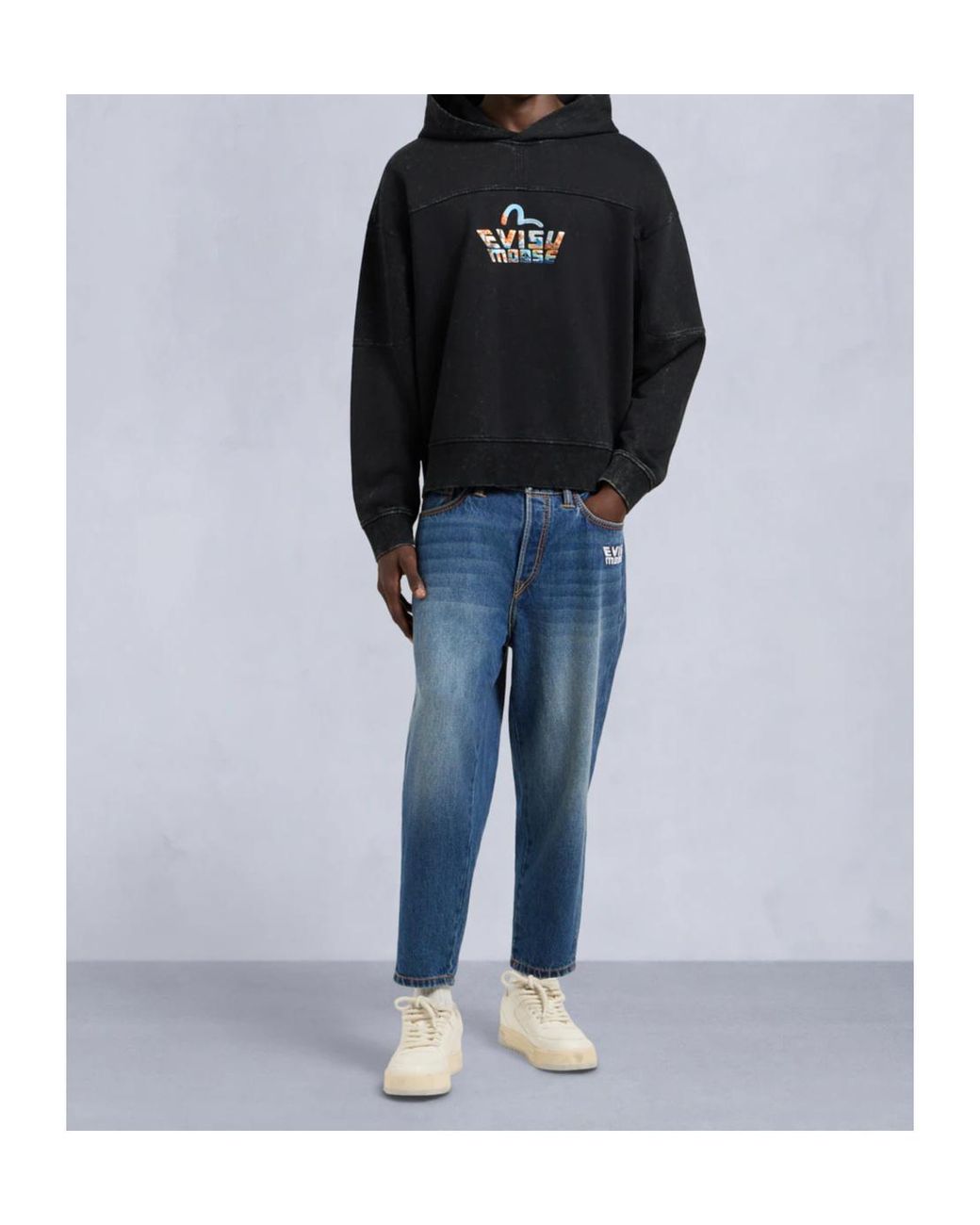 Moose Knuckles Black X Evisu Printed Hoodie for men