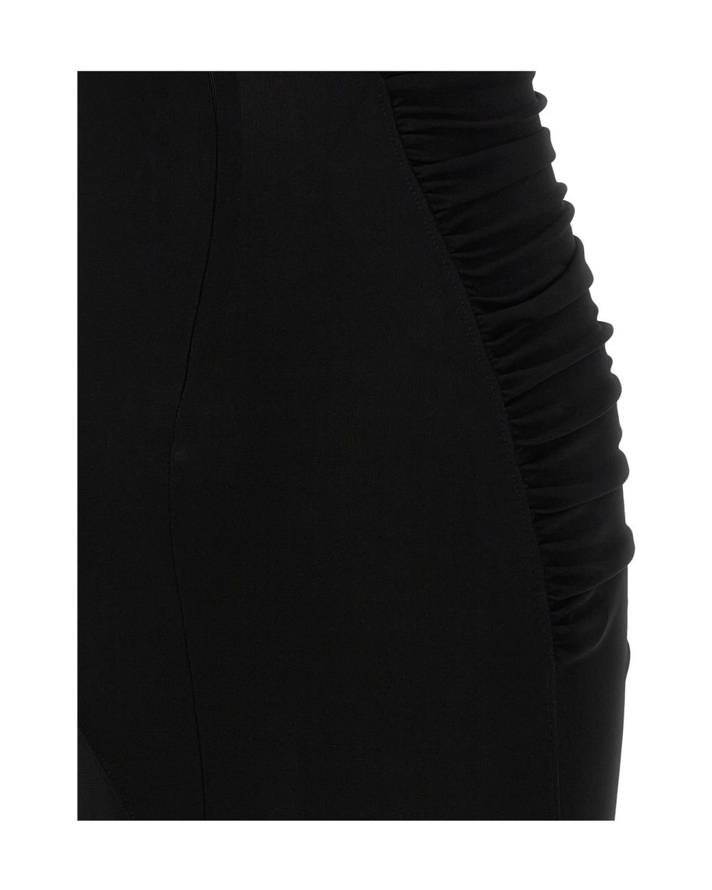 Victoria Beckham Black Curling Ruched Maxi Dress