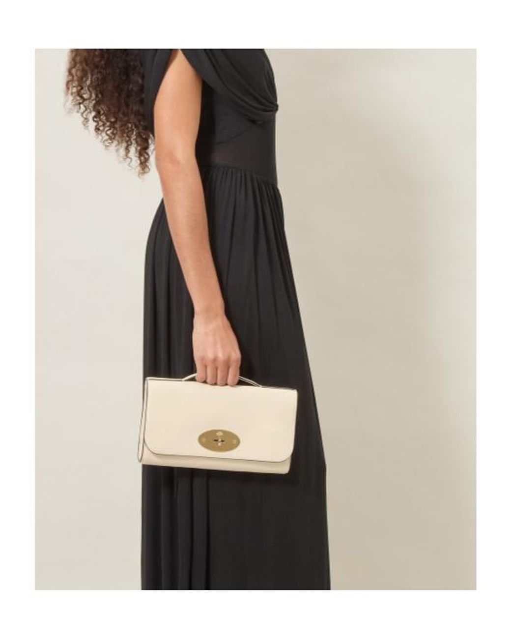 Mulberry Natural Twist Block Foldover Top Clutch Bag