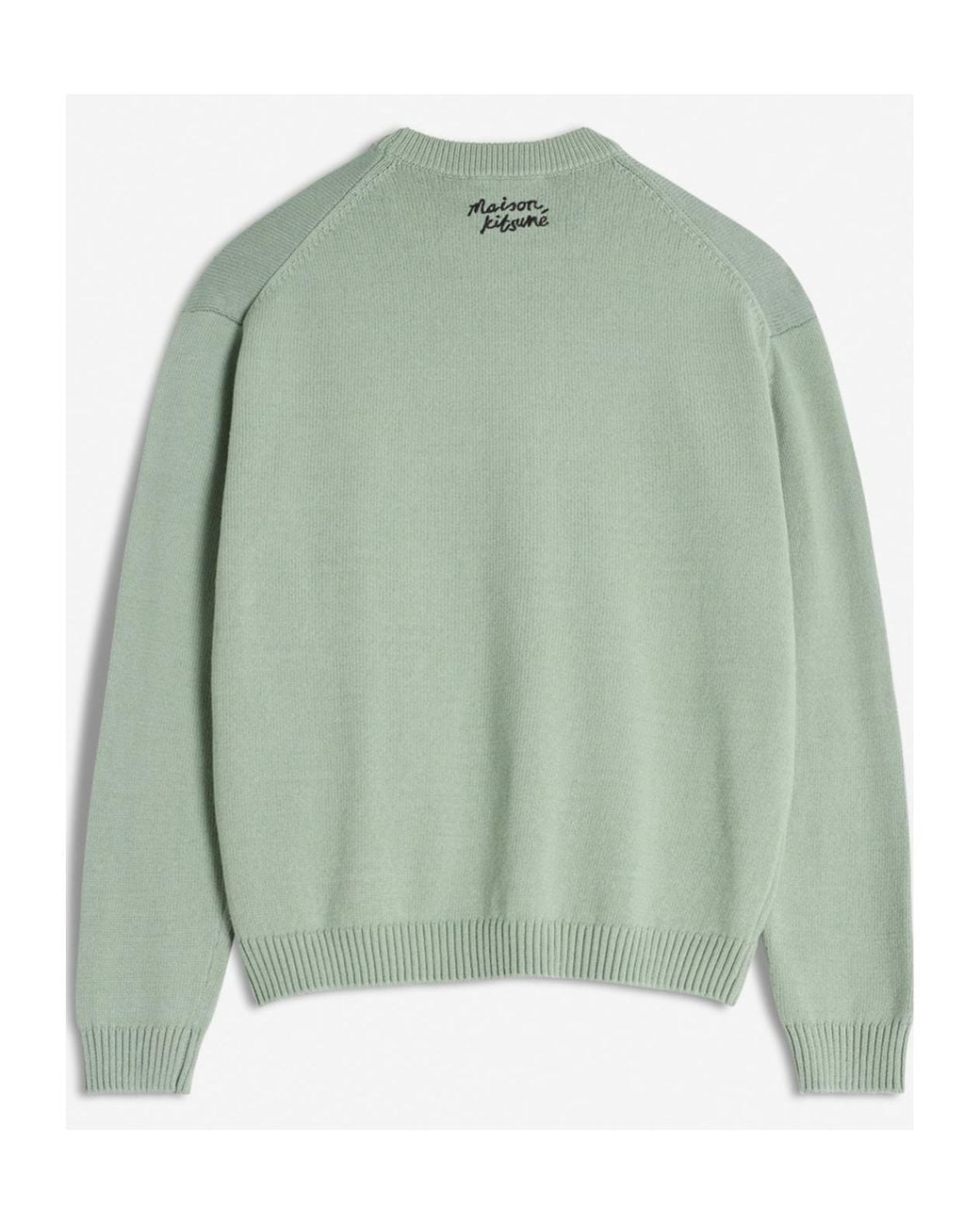 Maison Kitsuné Green Dressed Fox Intarsia Jumper for men