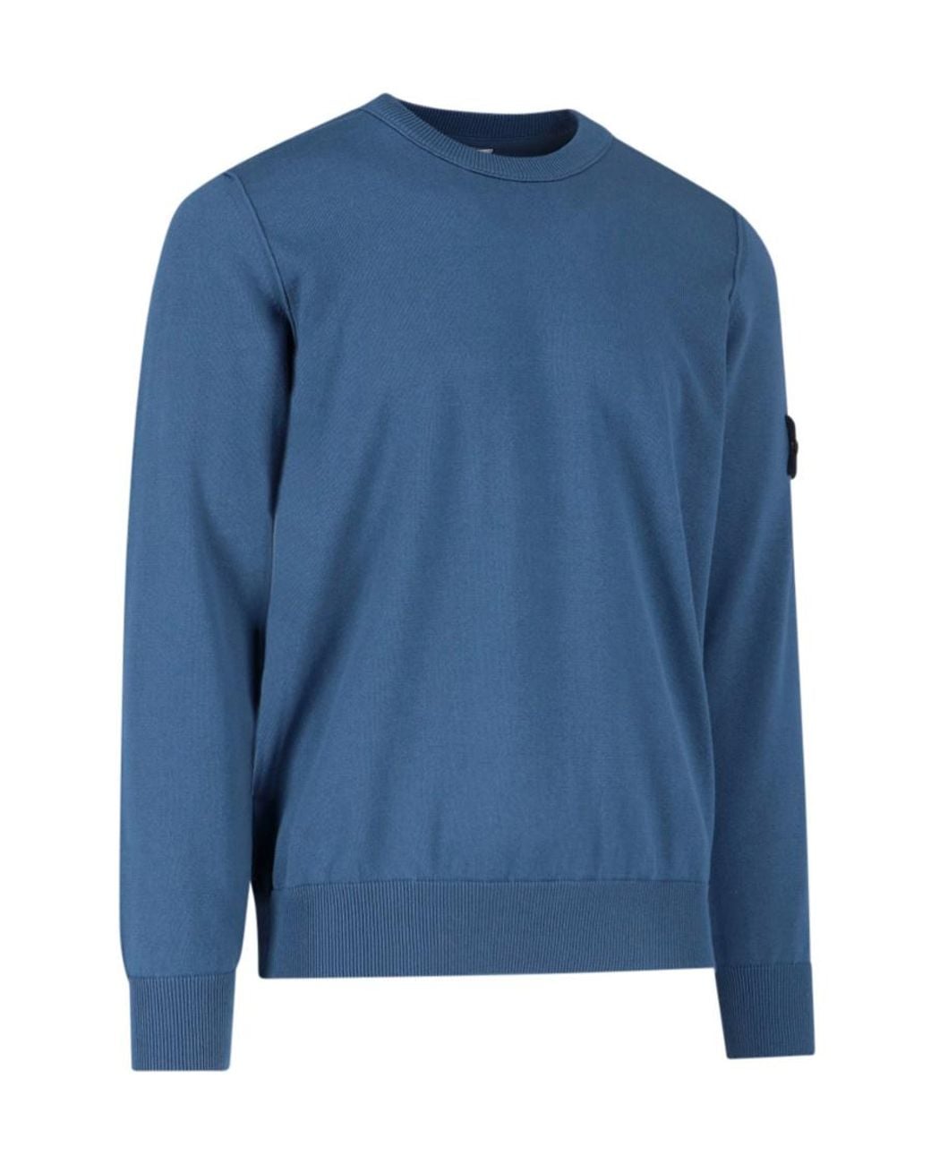 Stone Island Blue Logo Patch Knitted Jumper for men