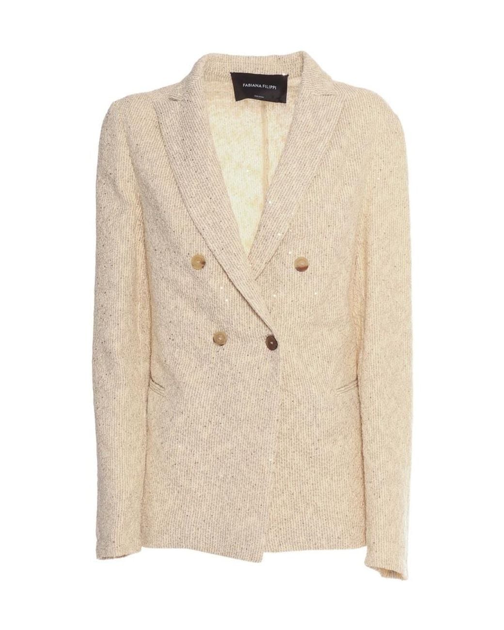 Fabiana Filippi Natural Double-Breasted Blazer
