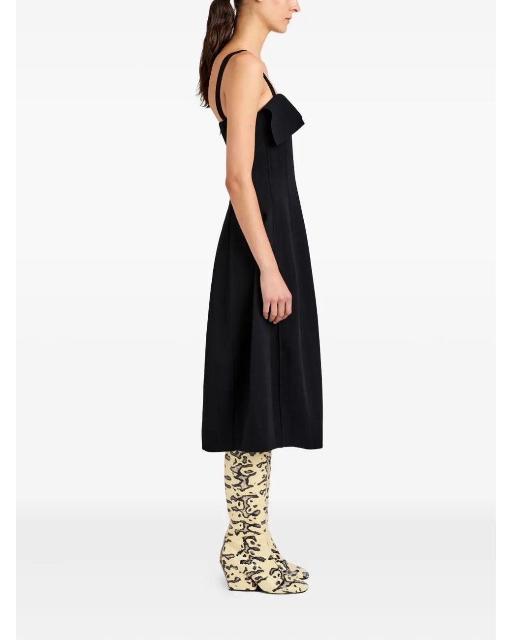 Proenza Schouler Black Blanca Ruffled Midi Dress