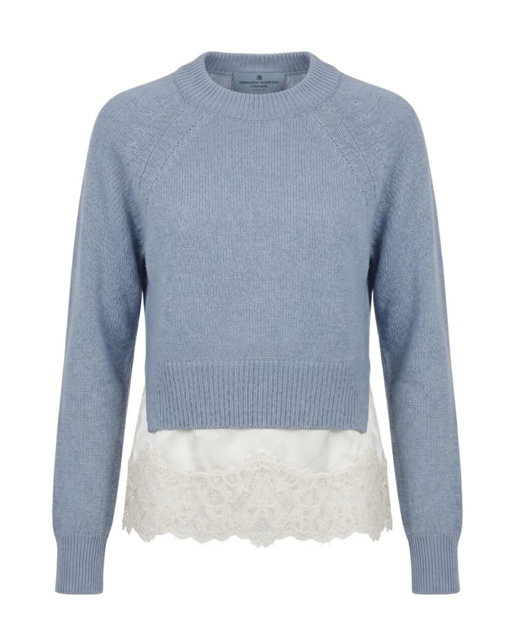 Ermanno Scervino Blue Round Neck Sweater