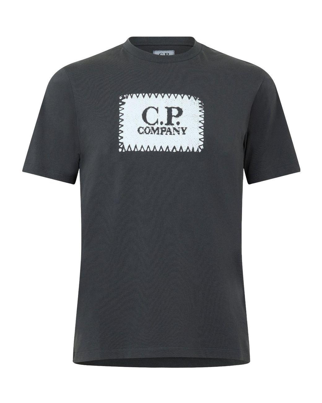 C P Company Black Block Logo Regular Fit T-Shirt for men