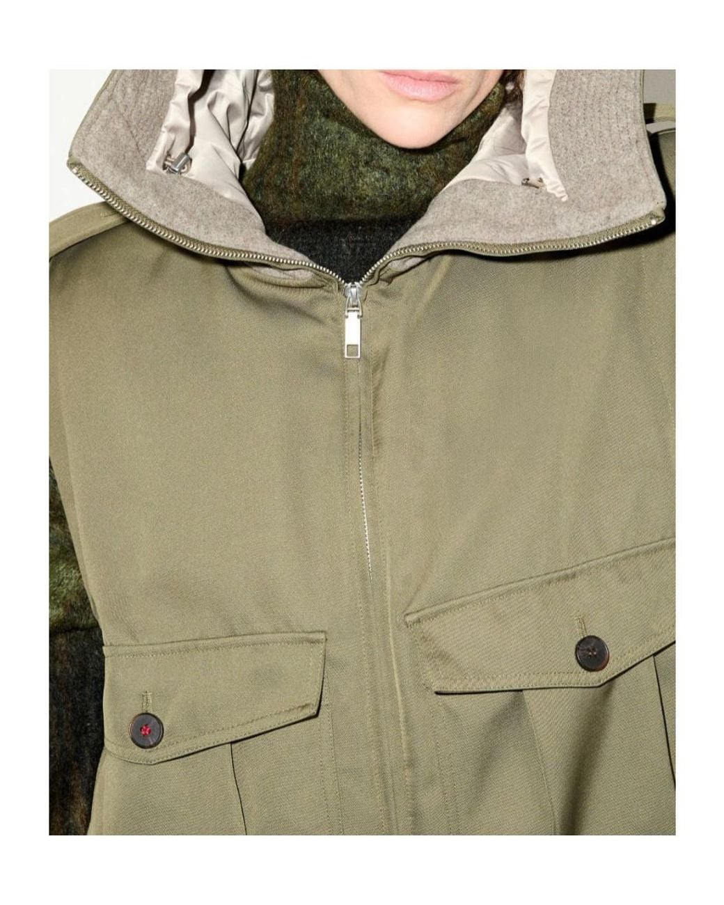 MAX&Co. Green Hooded Gabardine Gilet