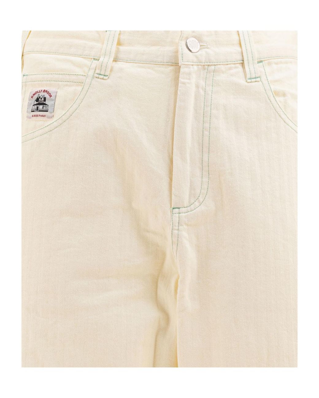 Bode White Belt-Loop Casual Pants for men