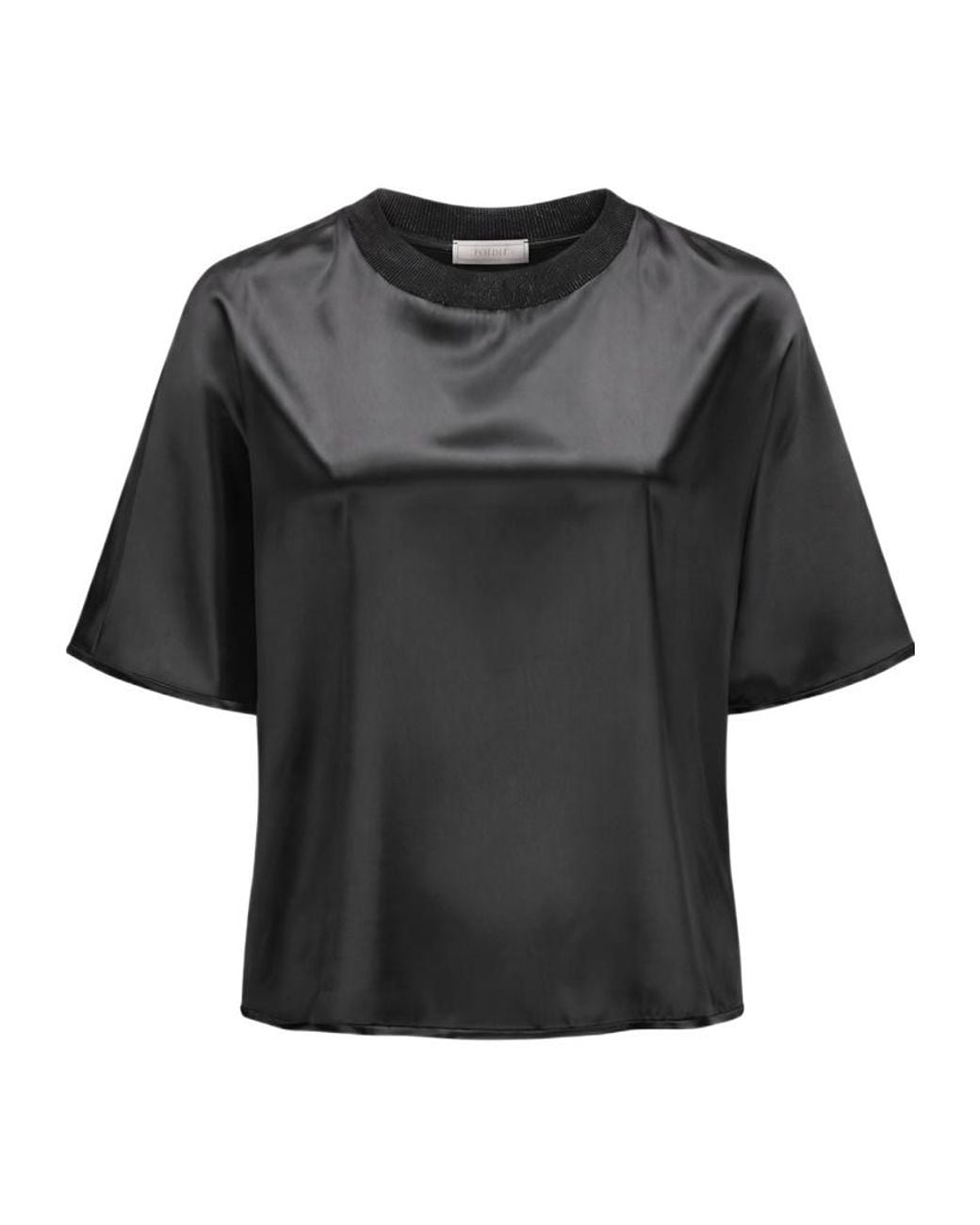 Peserico Black Satin Short-Sleeve T-Shirt