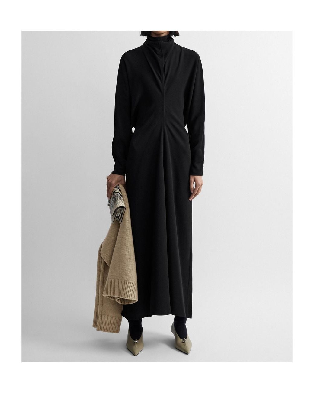 Totême Black Slouch Waist Scarf Dress