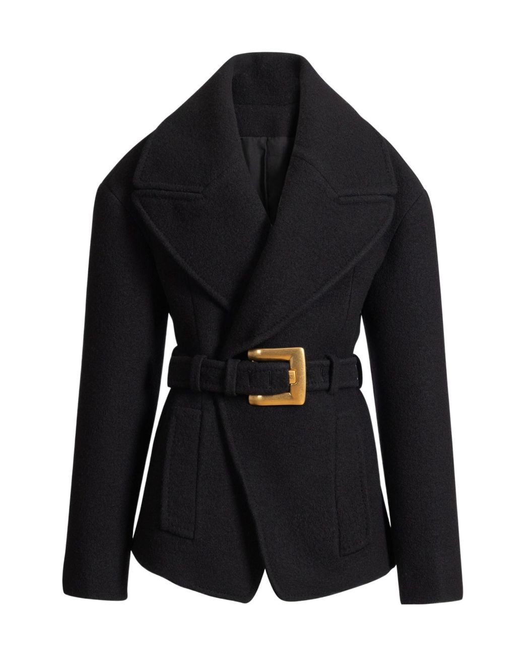 Balmain Black Belted Buckle Blazer