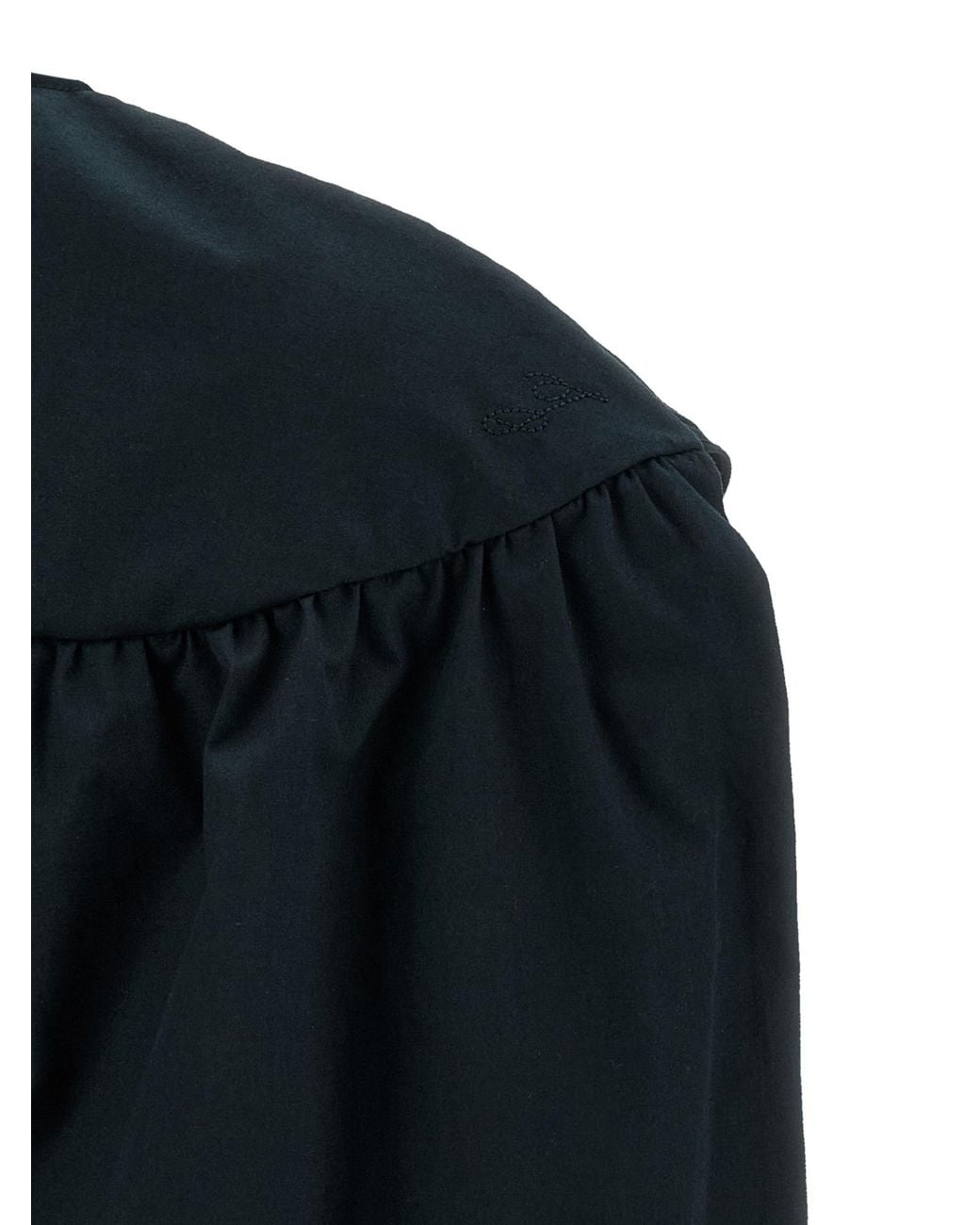 Jacquemus Blue Ruched Detail Crewneck Dress