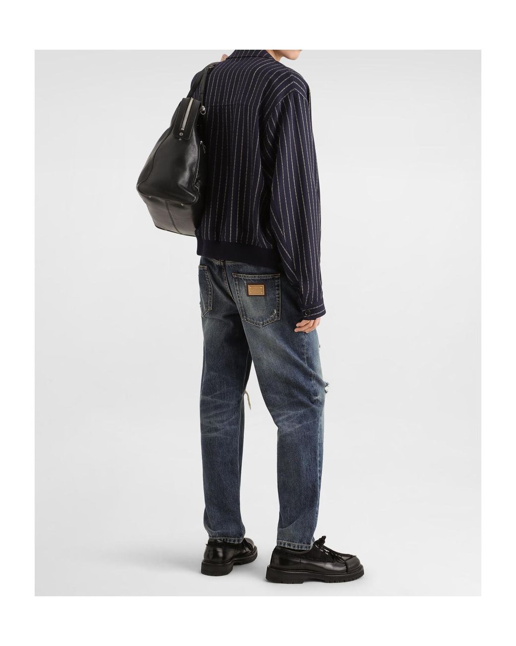 Dolce & Gabbana Blue Kipas Vulkan Distressed Jeans for men